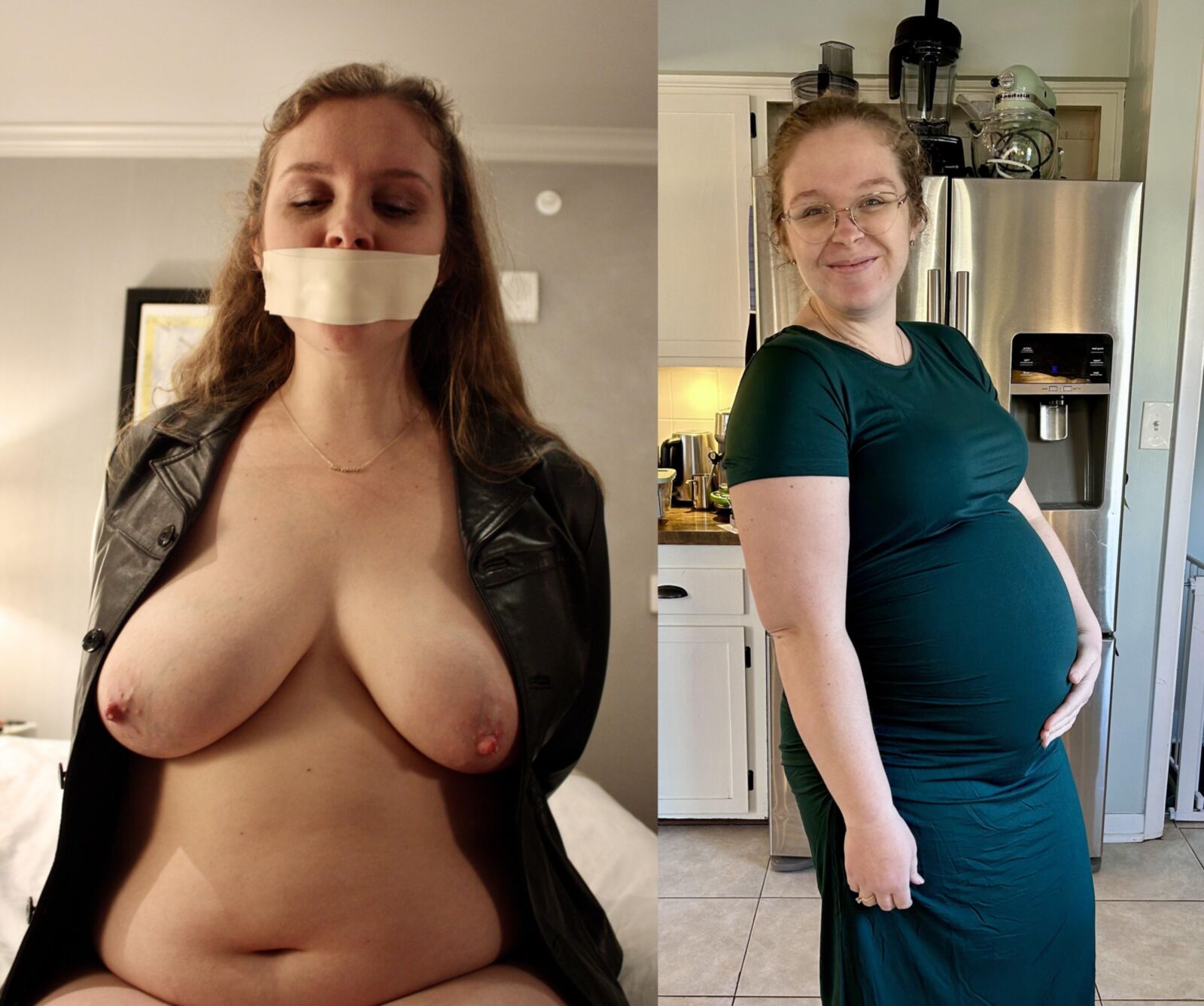 A Happy Pregnant Woman (Stitched)