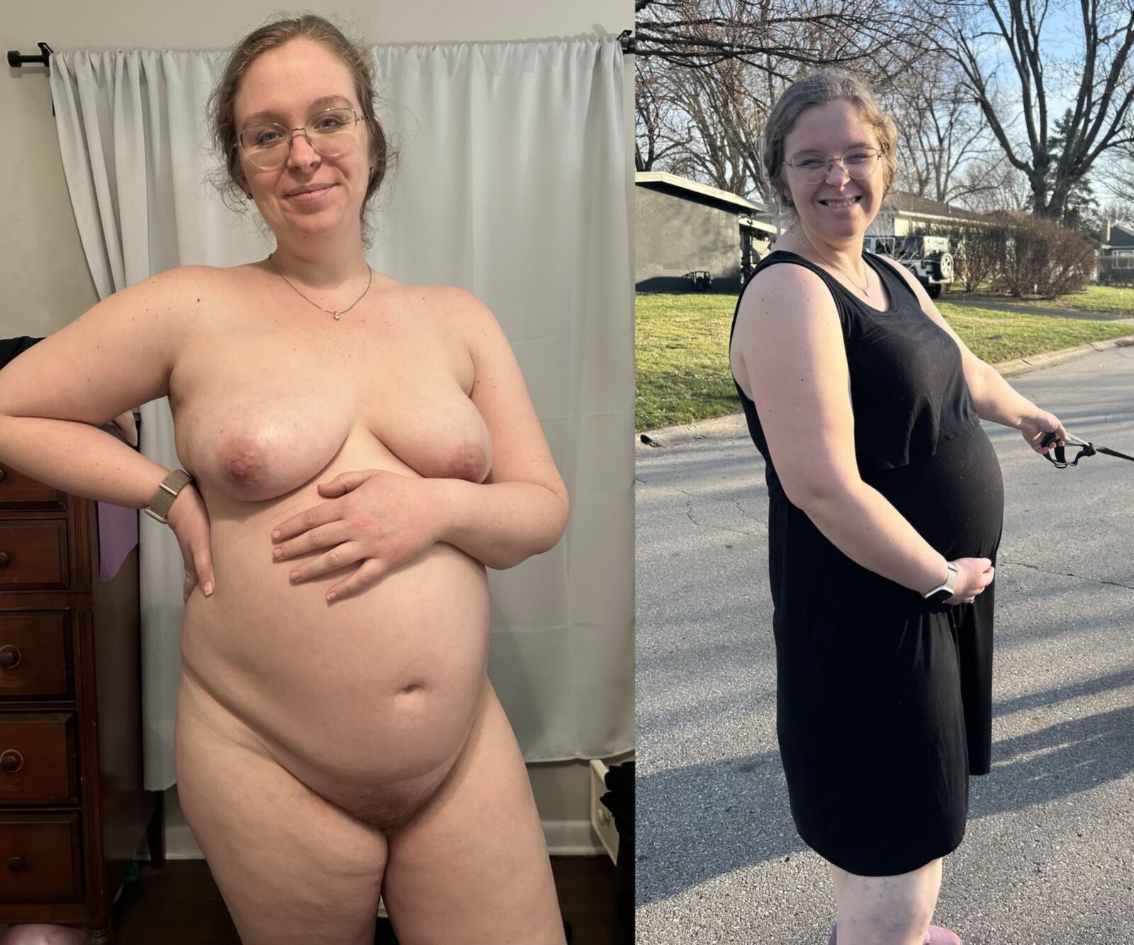 A Happy Pregnant Woman (Stitched)