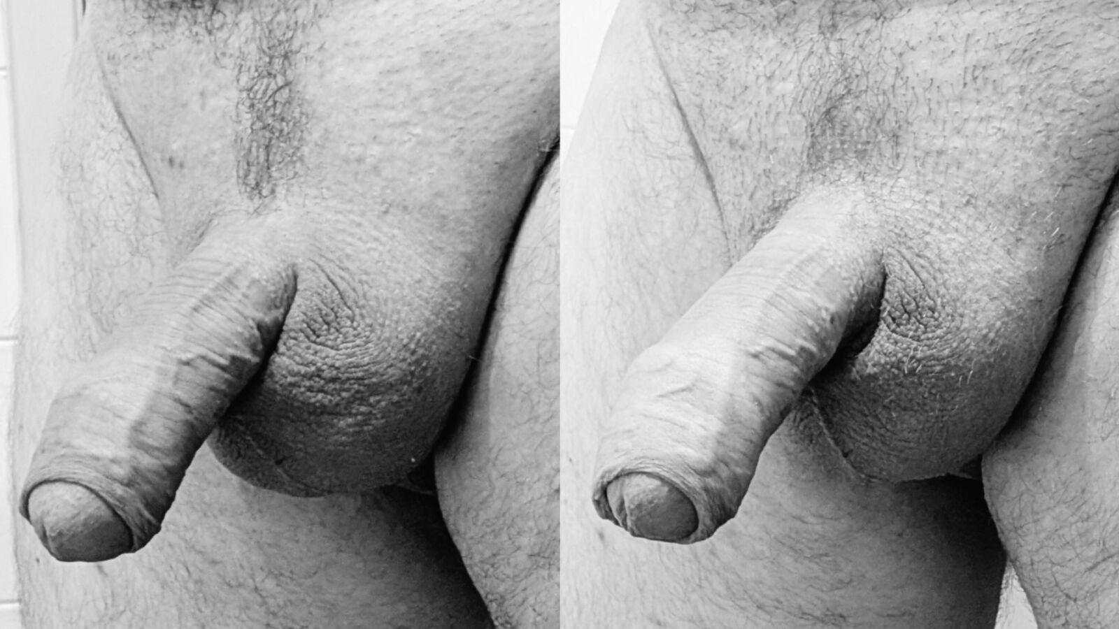 Antes y después del afeitado en la ducha
