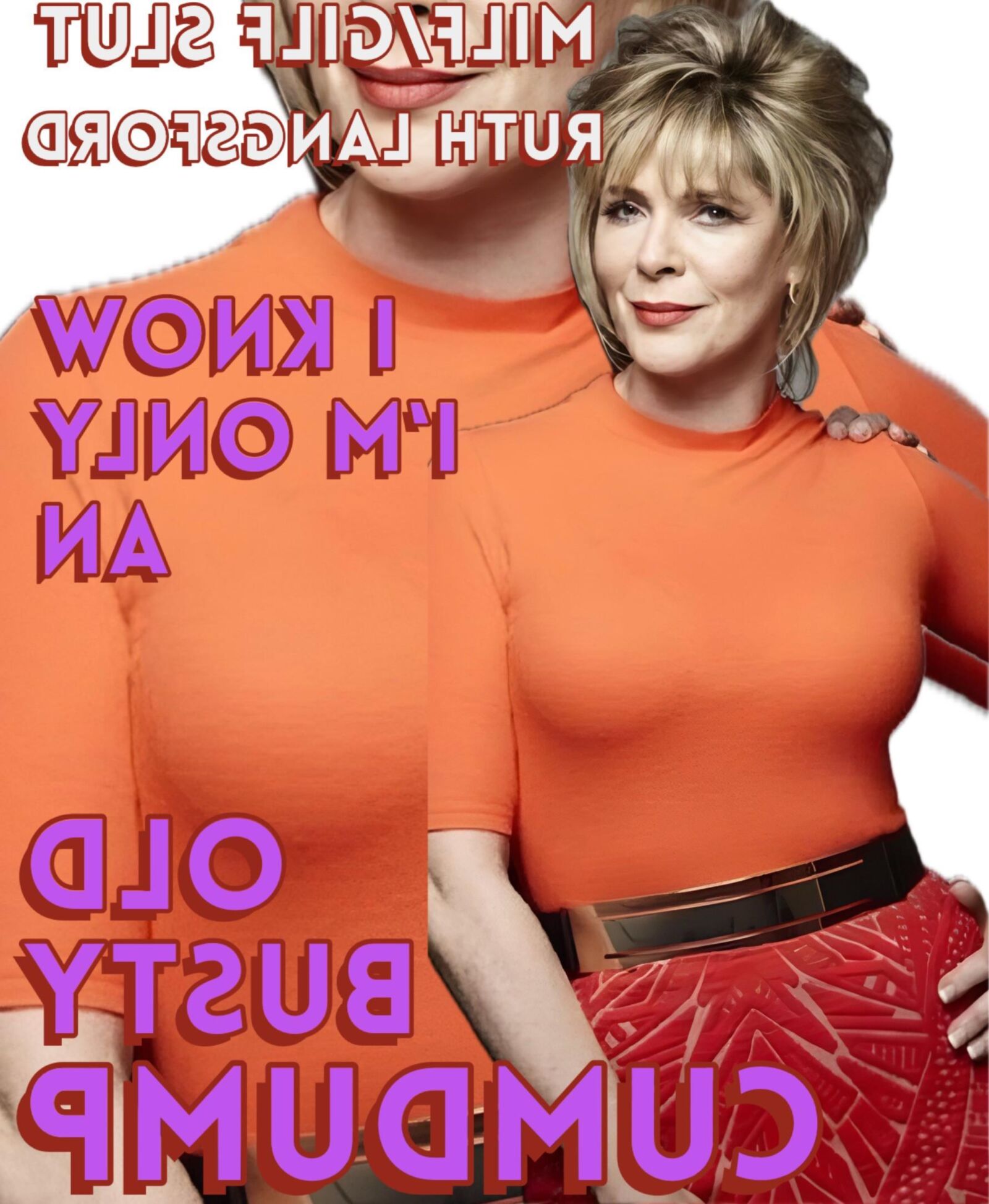 Old Old Milf Slut Ruth Langsford, tetas grandes baratas. Fuckmeat
