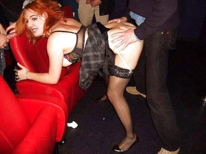 Redhead PAWG in a porn theater