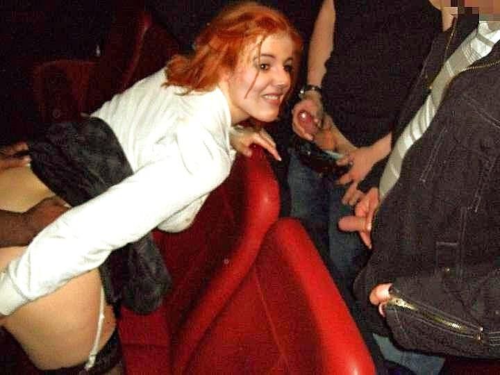 Redhead PAWG in a porn theater