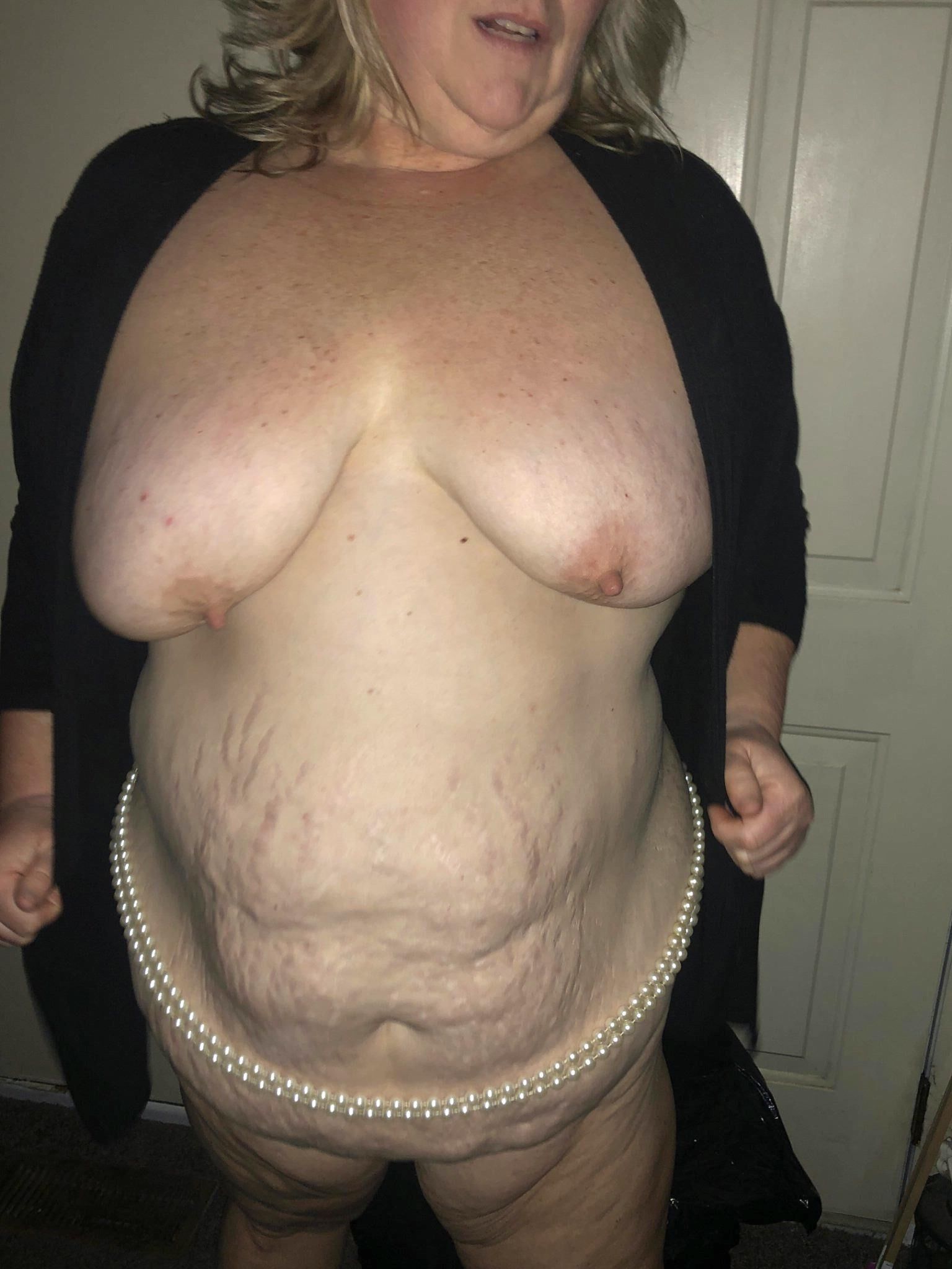 Tribute my mature wife's big tits and sexy belly