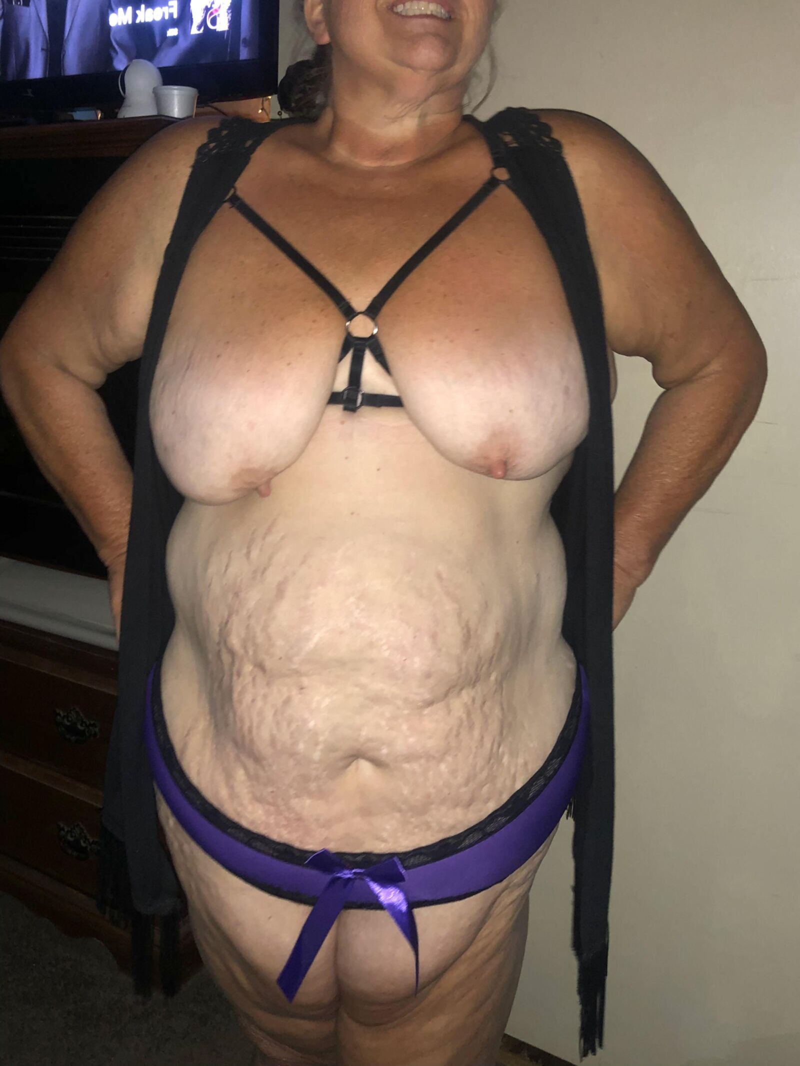 Tribute my mature wife's big tits and sexy belly