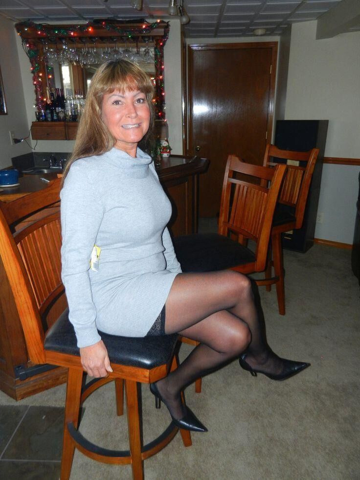 Mom, everyone can see the top of your stockings! 