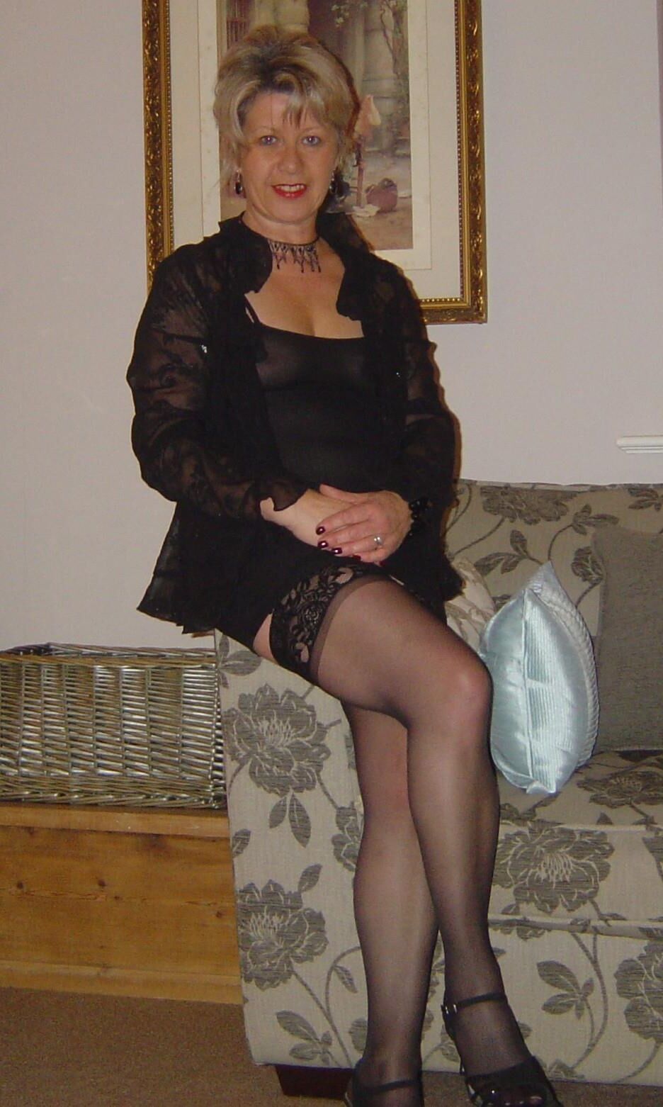 Mom, everyone can see the top of your stockings! 