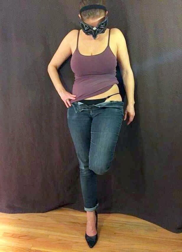 My wife Irene exposing her hanging breasts