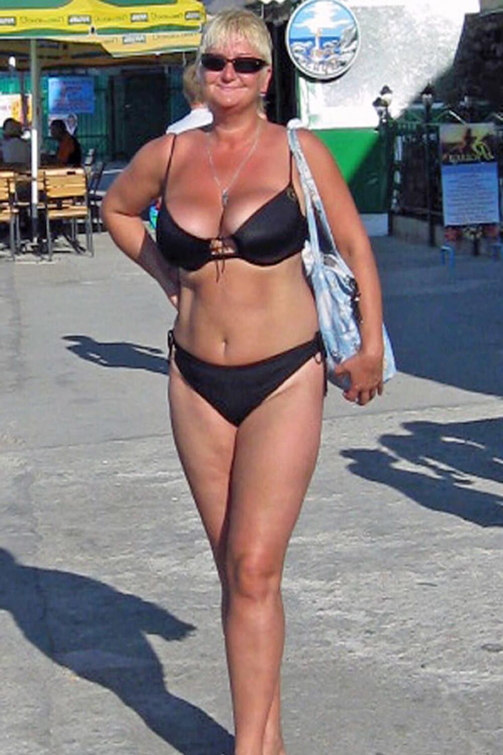 Posing in black bikini