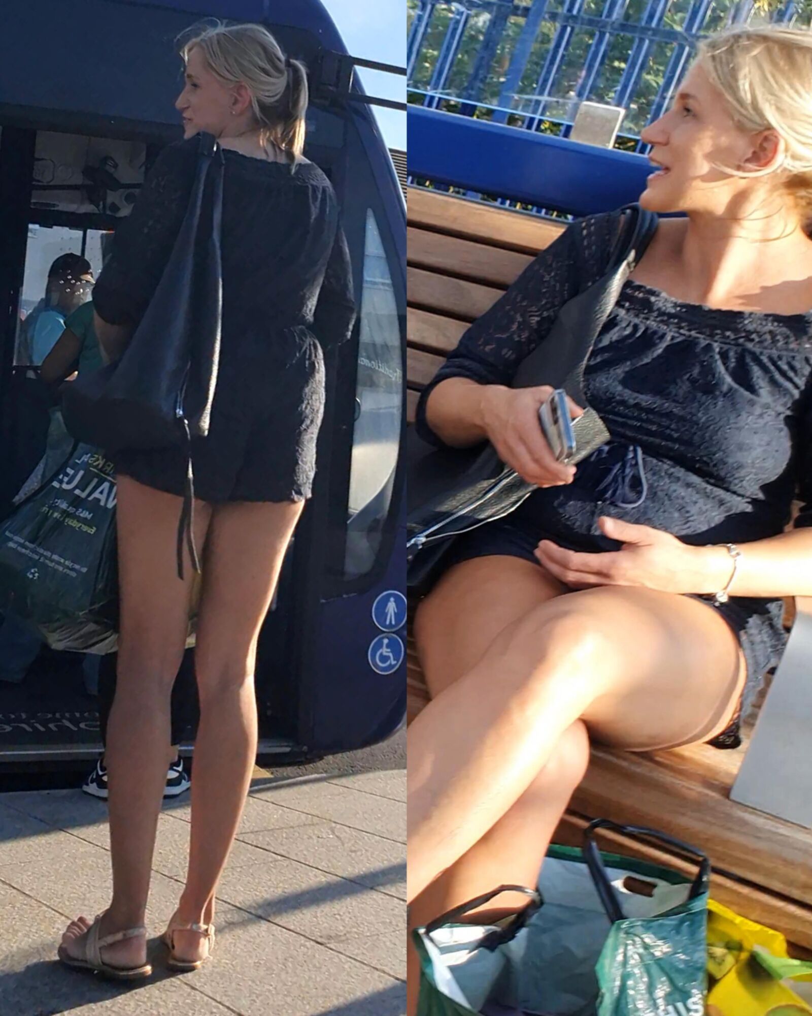[Sincero] rubio milf hace alarde de piernas largas