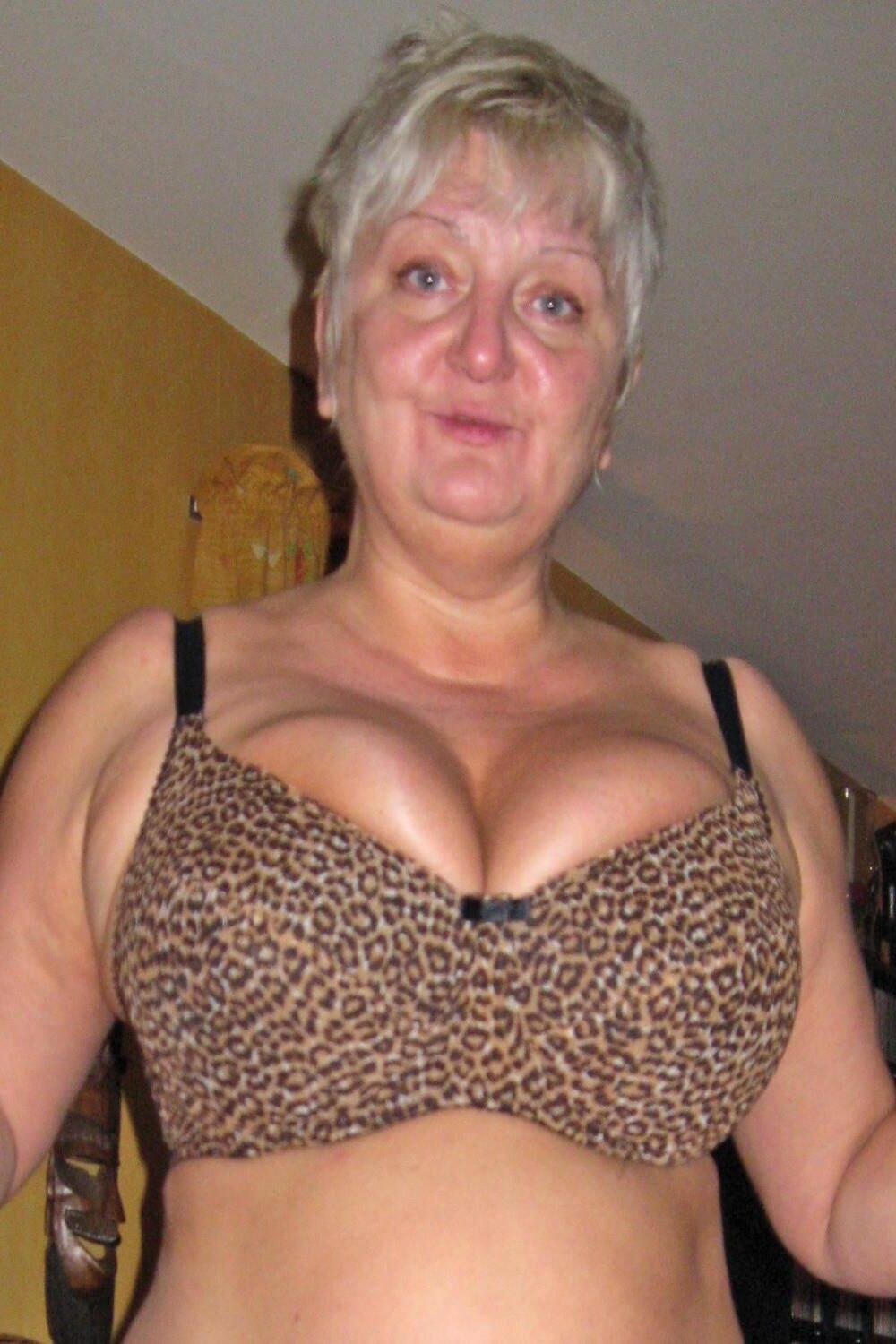 Posing in leopard bra