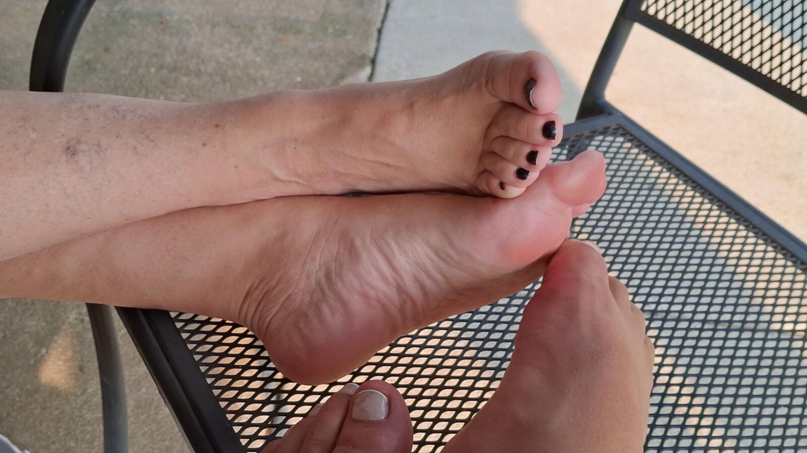 Whose toes are you sucking first