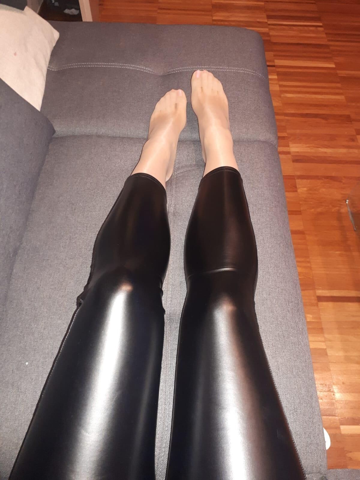 pantyhose, leggings, high heels
