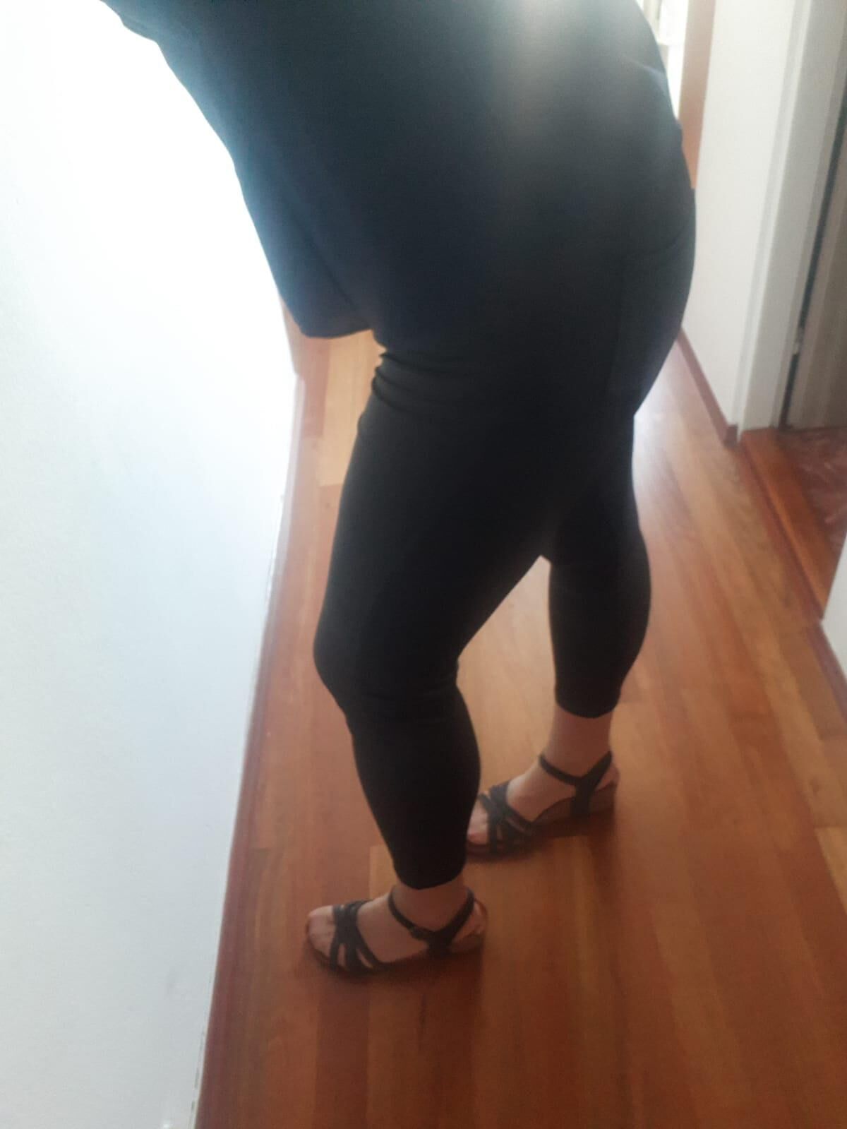 pantyhose, leggings, high heels