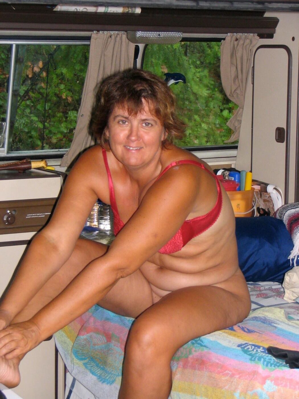 Mature Nudist Roberta Flashing Pussy