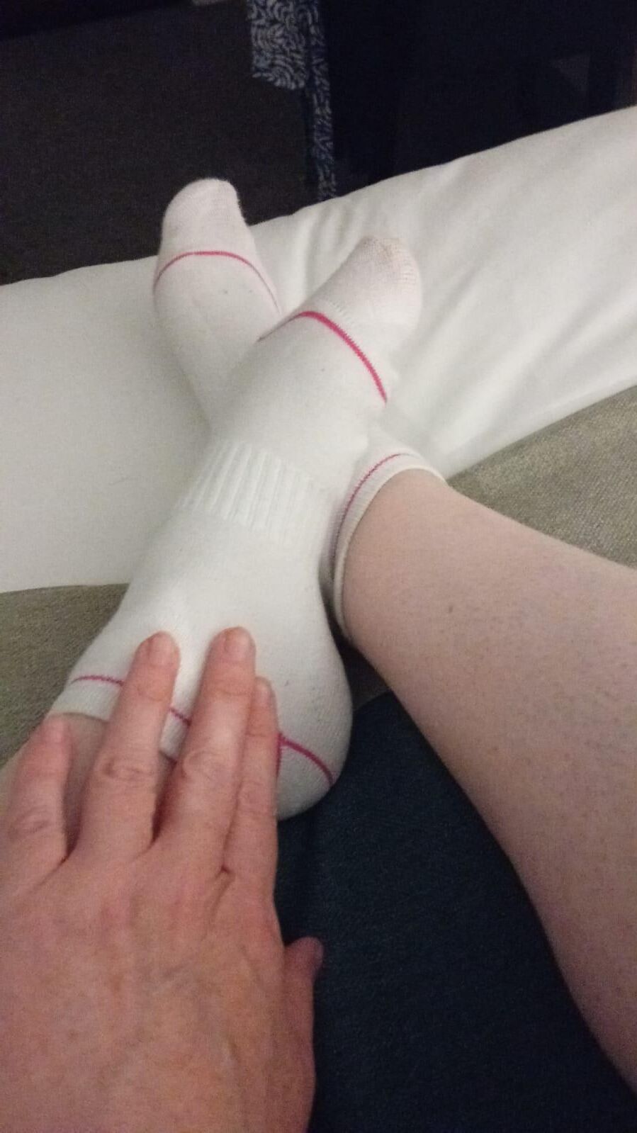 UK wife bare legs and socks