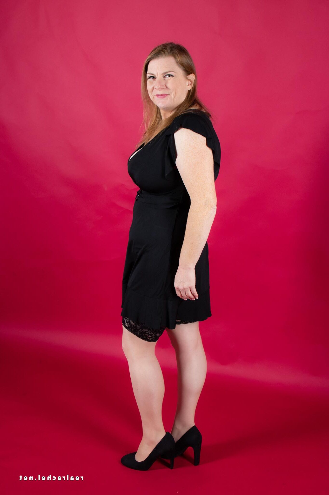 Rachel in and out of Little Black Dress