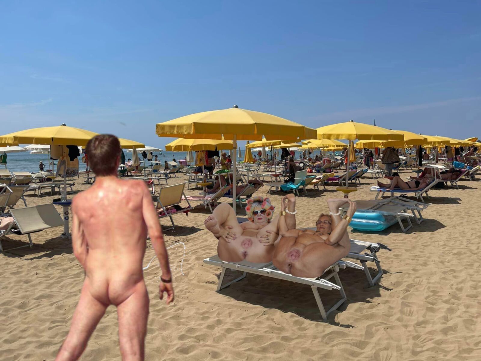 Onanieren auf Vorlagen am Strand