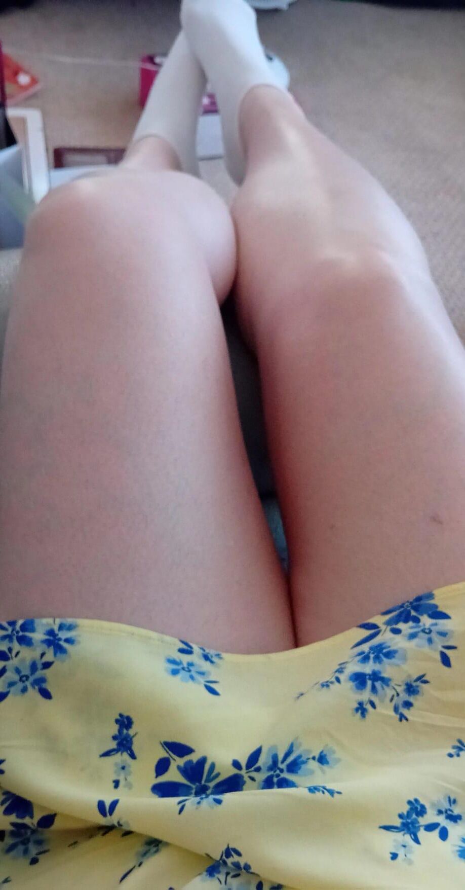 UK wife bare legs and socks