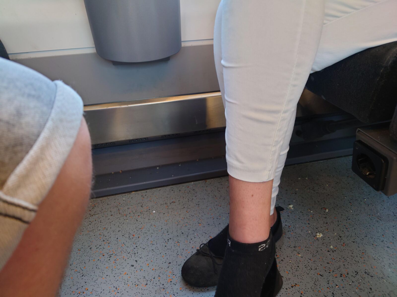WhiteMan Attacks: Worn Socks & Heelpop Flats