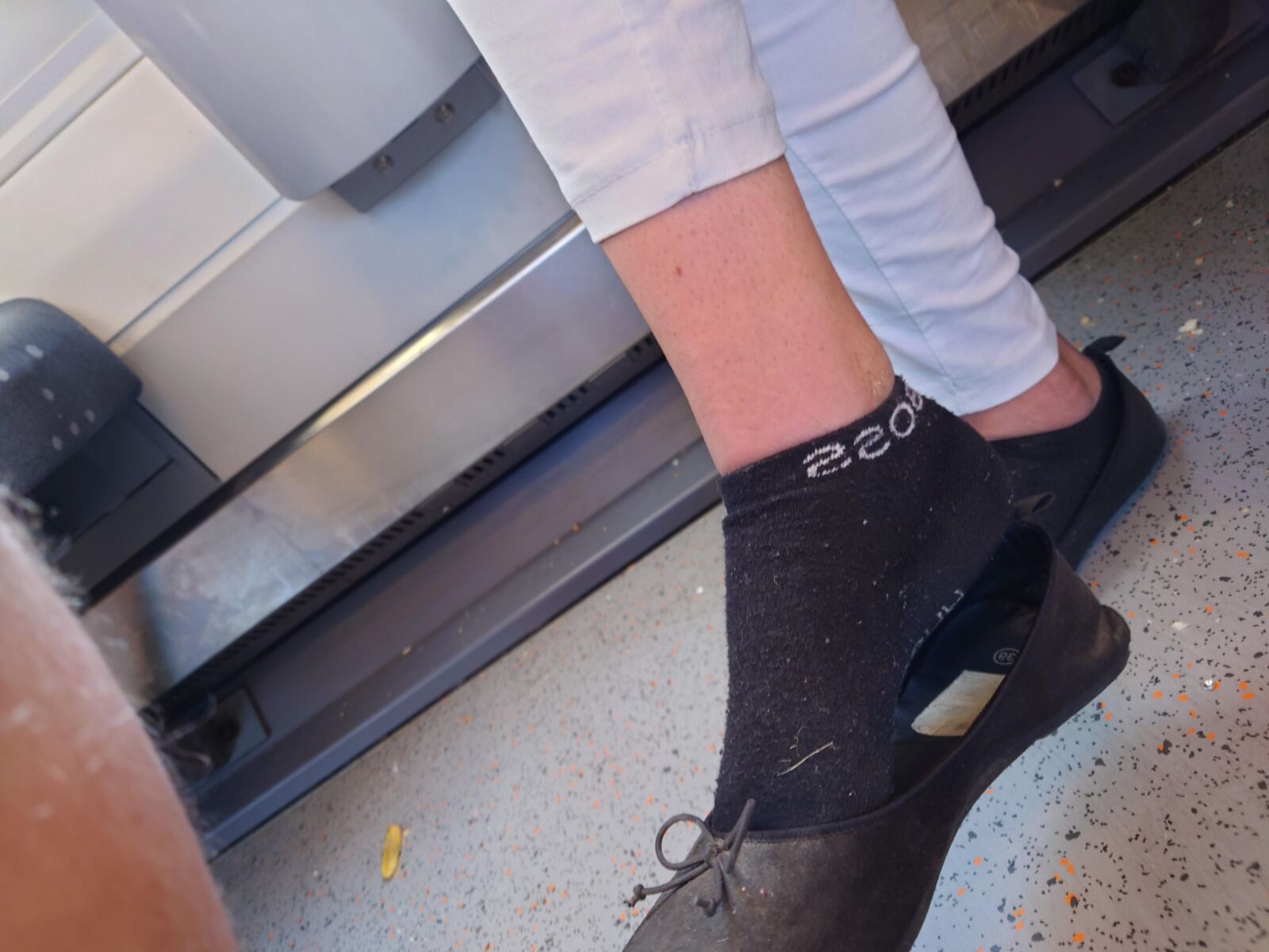 WhiteMan Attacks: Worn Socks & Heelpop Flats