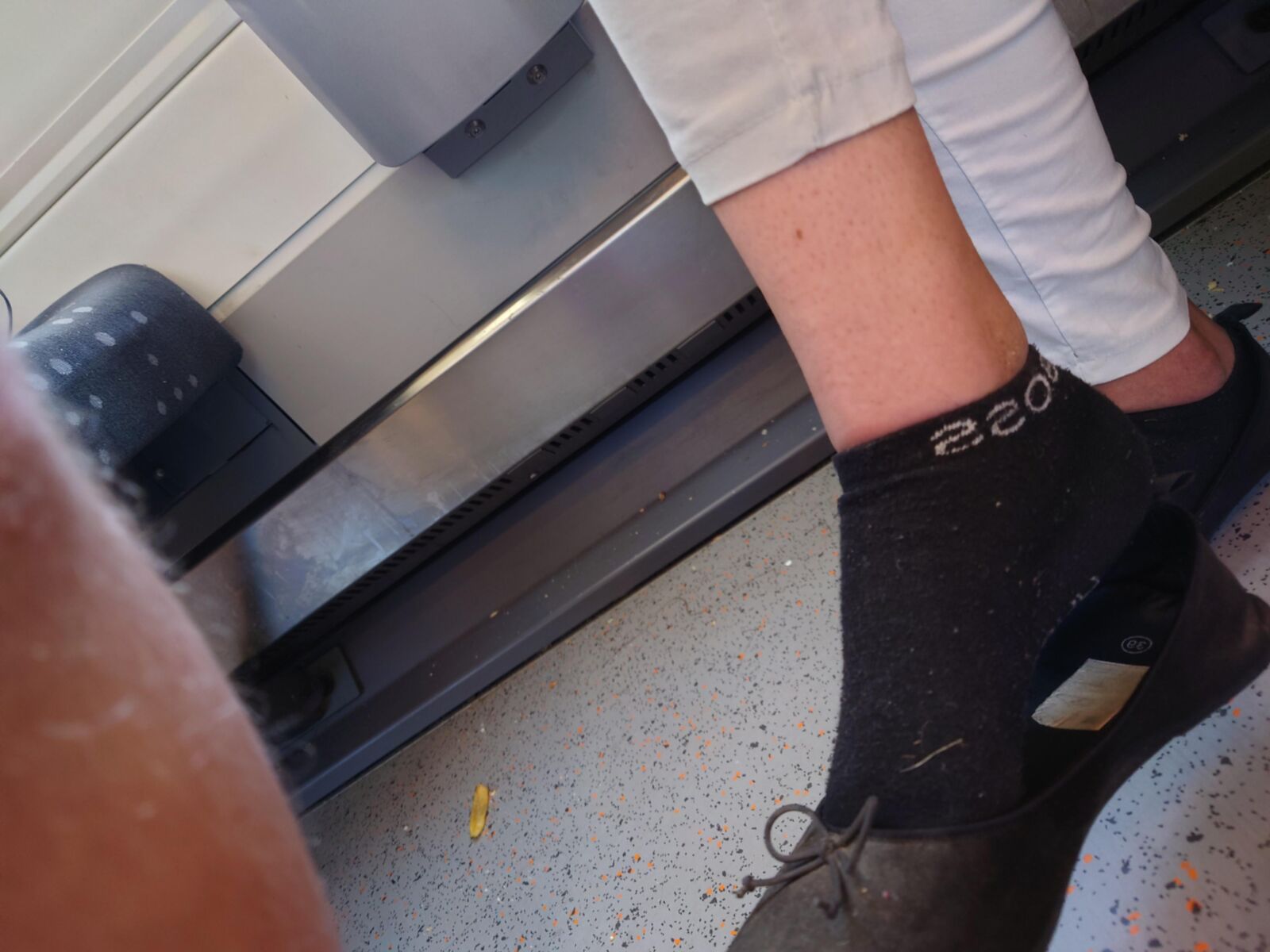 WhiteMan Attacks: Worn Socks & Heelpop Flats