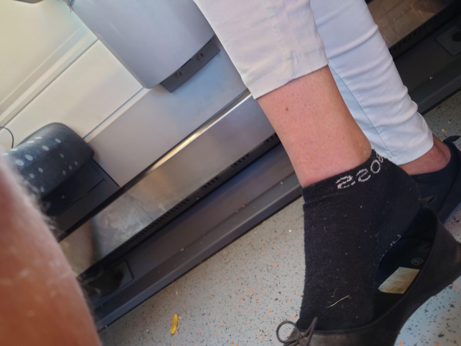 WhiteMan Attacks: Worn Socks & Heelpop Flats
