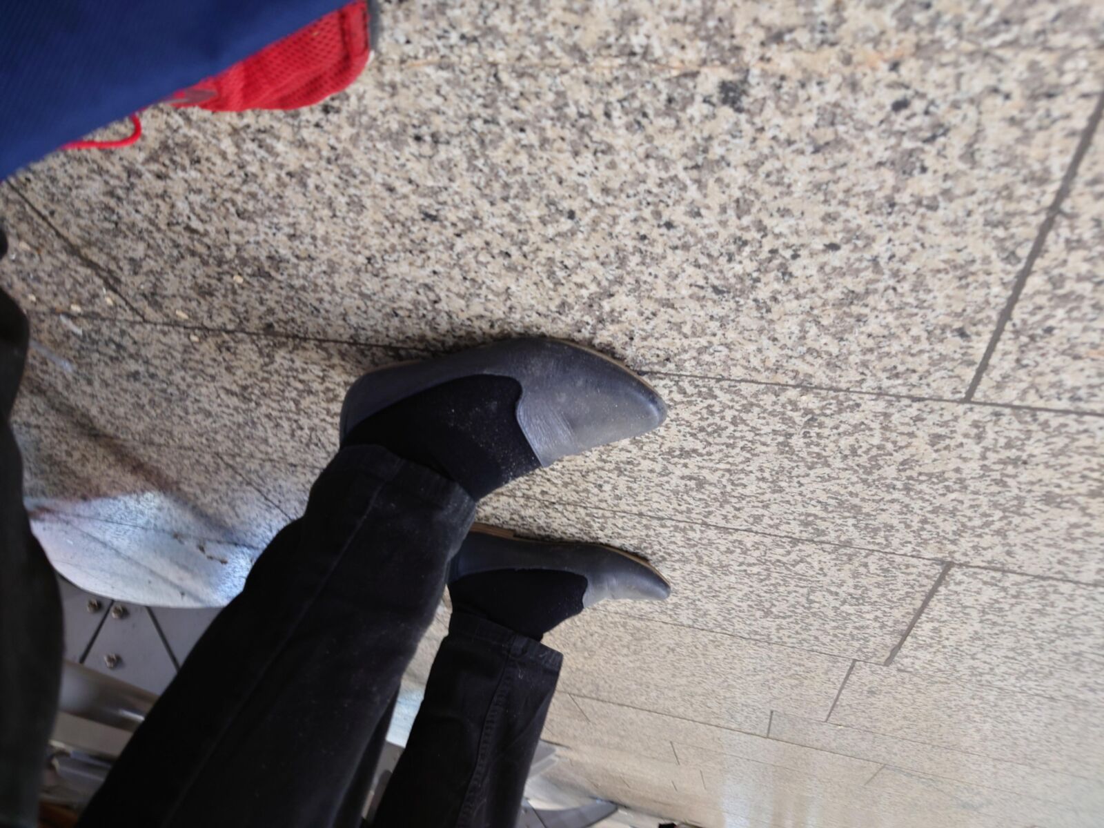 She feeds the pigeons in Worn Shoes & Socks
