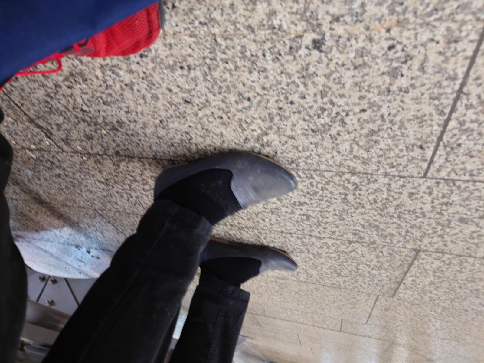 She feeds the pigeons in Worn Shoes & Socks