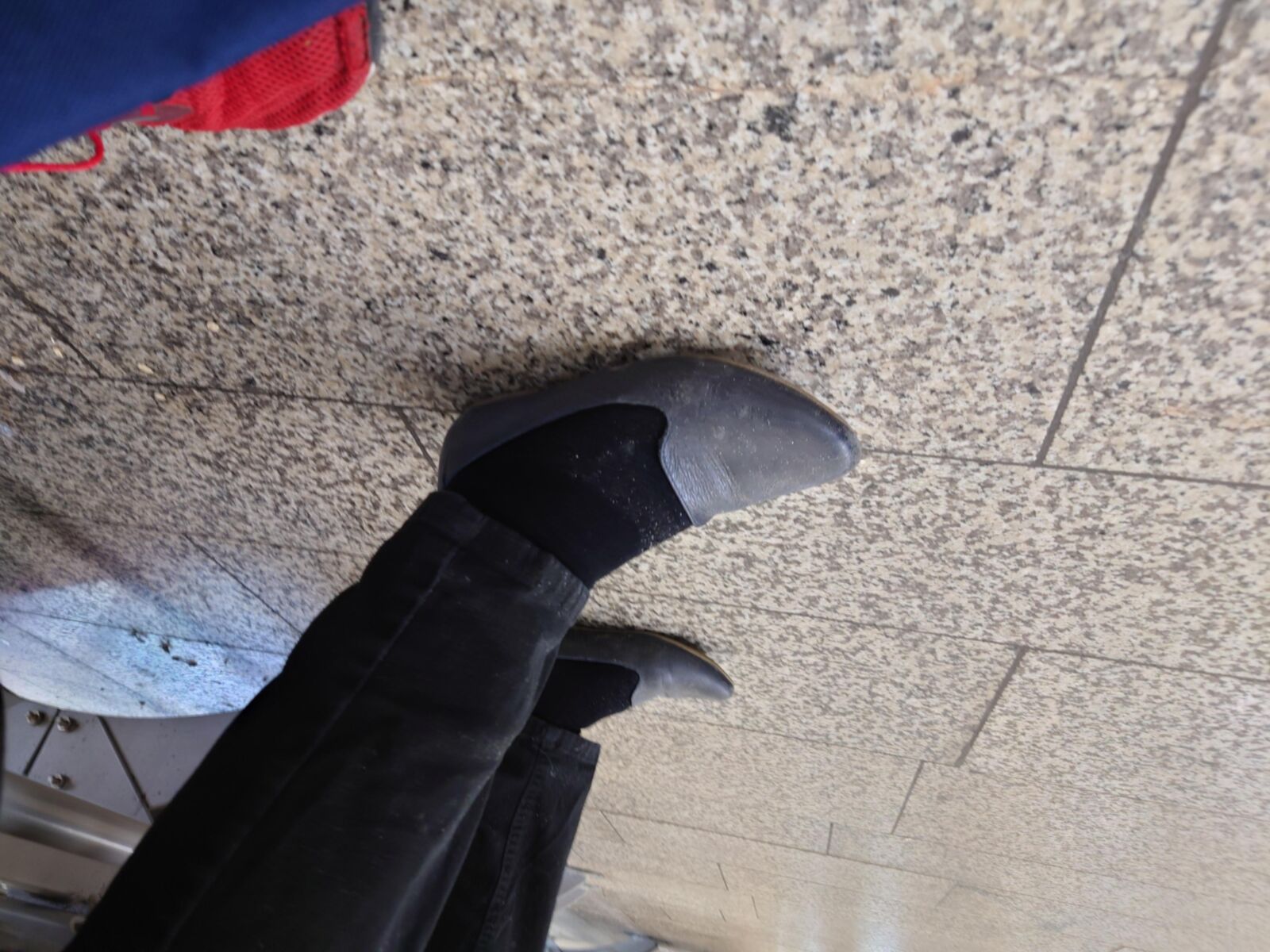 She feeds the pigeons in Worn Shoes & Socks