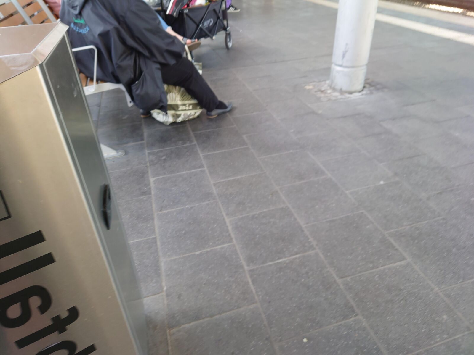She feeds the pigeons in Worn Shoes & Socks