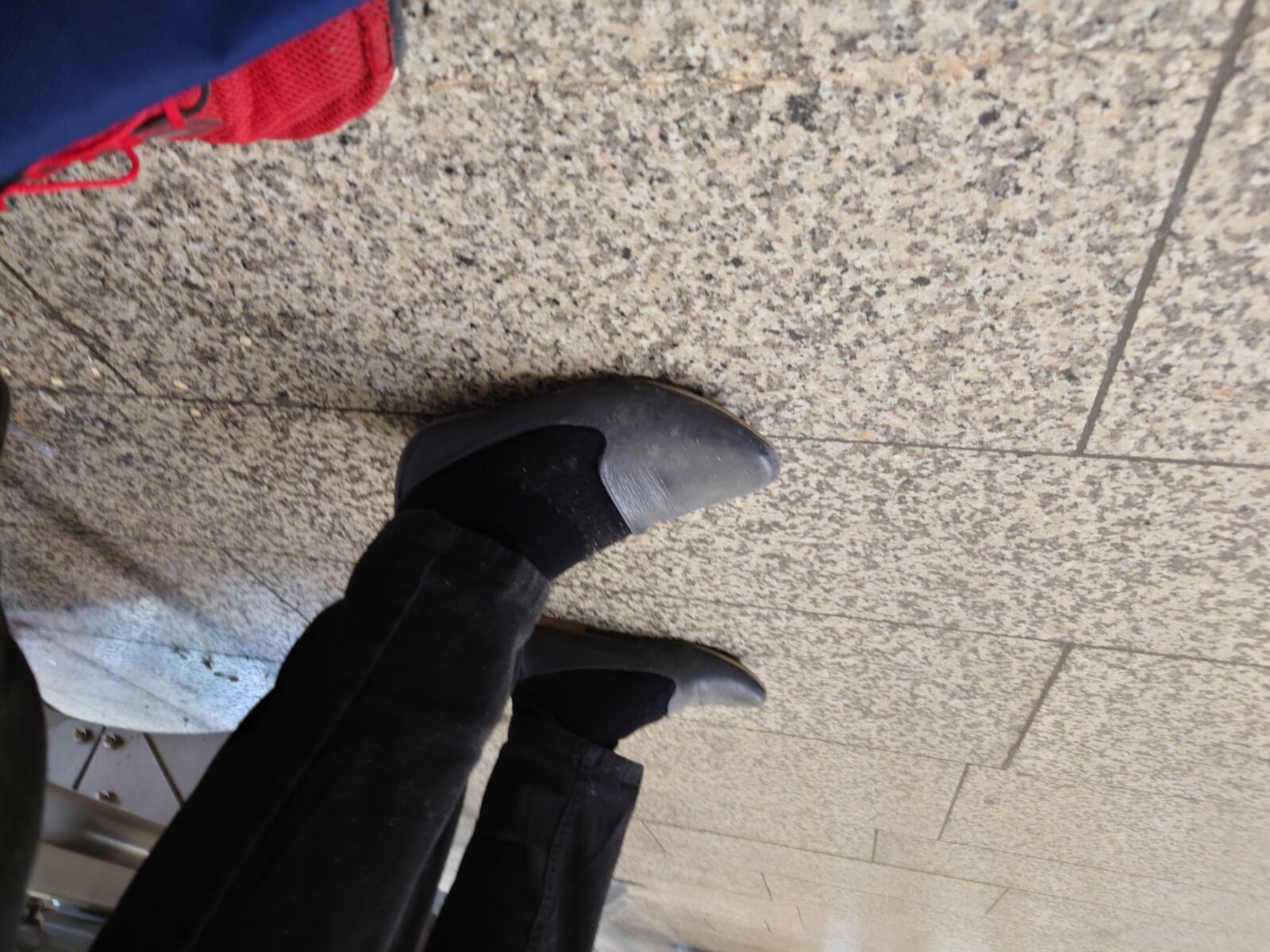 She feeds the pigeons in Worn Shoes & Socks