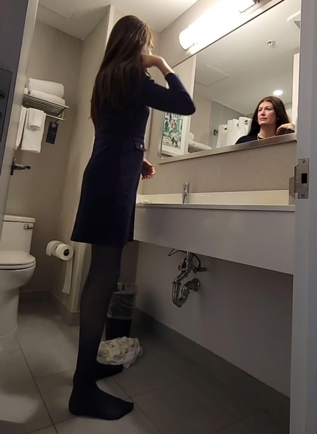 Spying on my Mom getting dressed in hotel (Day )