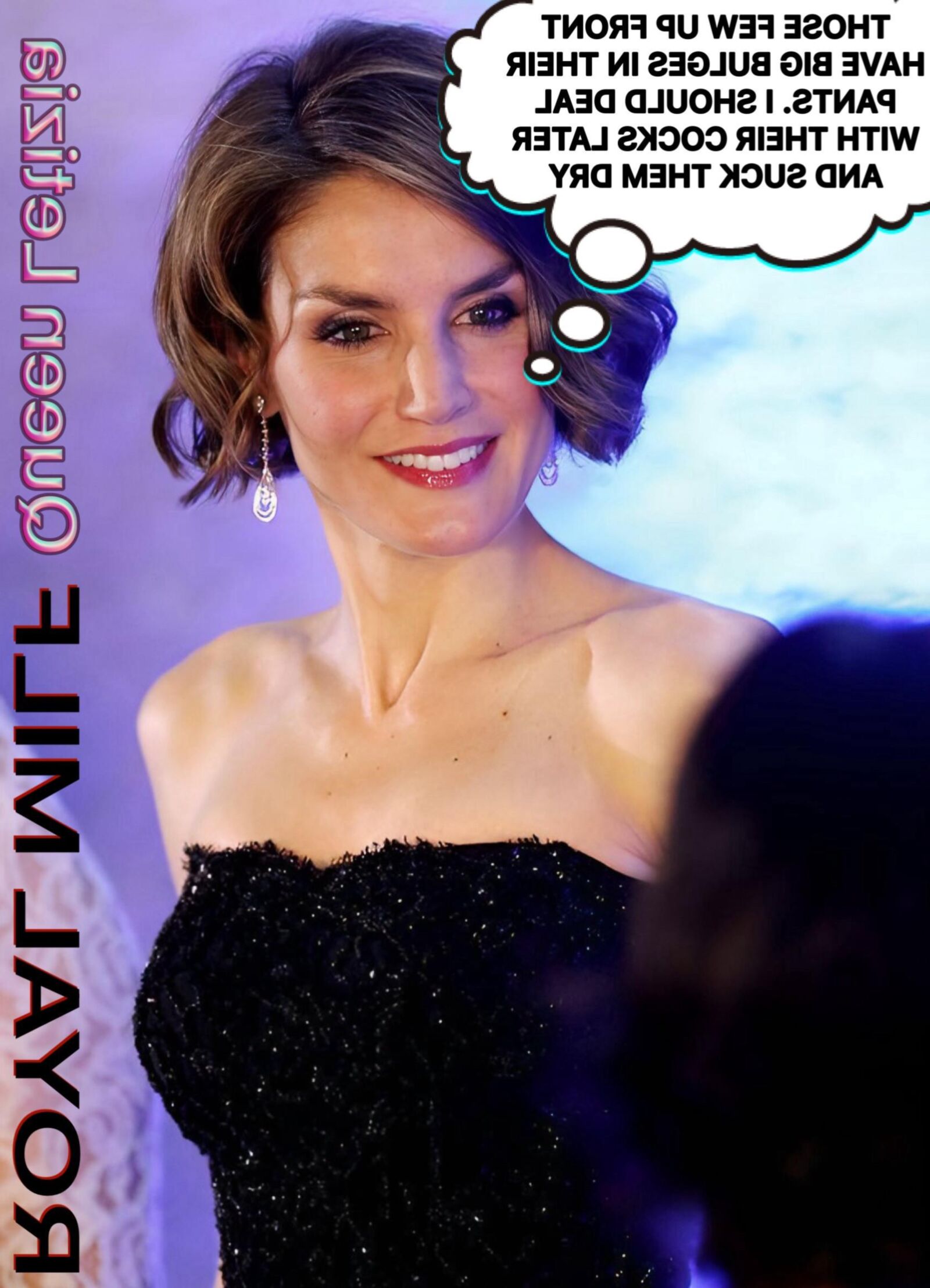 Royal Milf Cum Slut Queen Letizia Ortiz, sempre molhada e com tesão