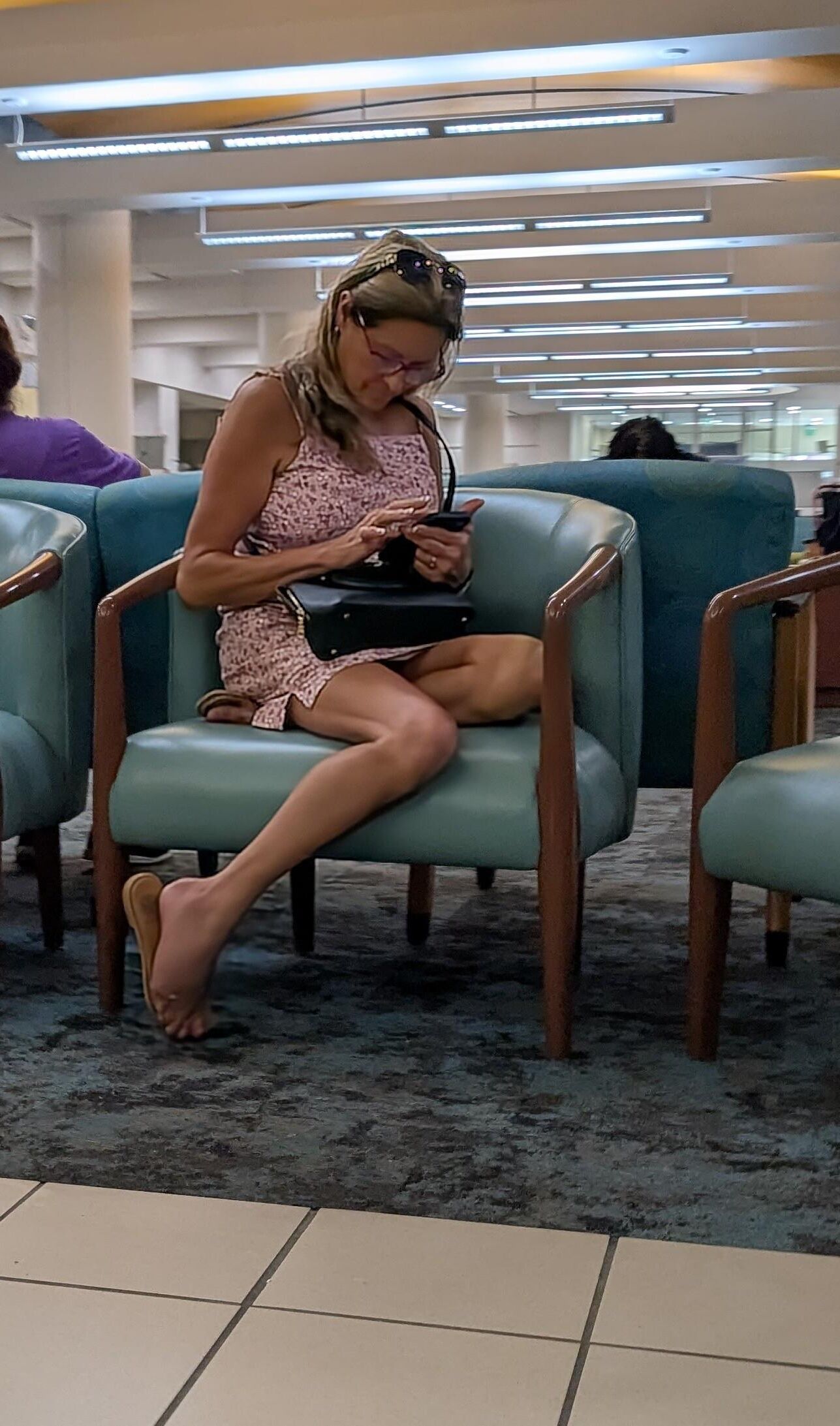 Waiting room upskirt
