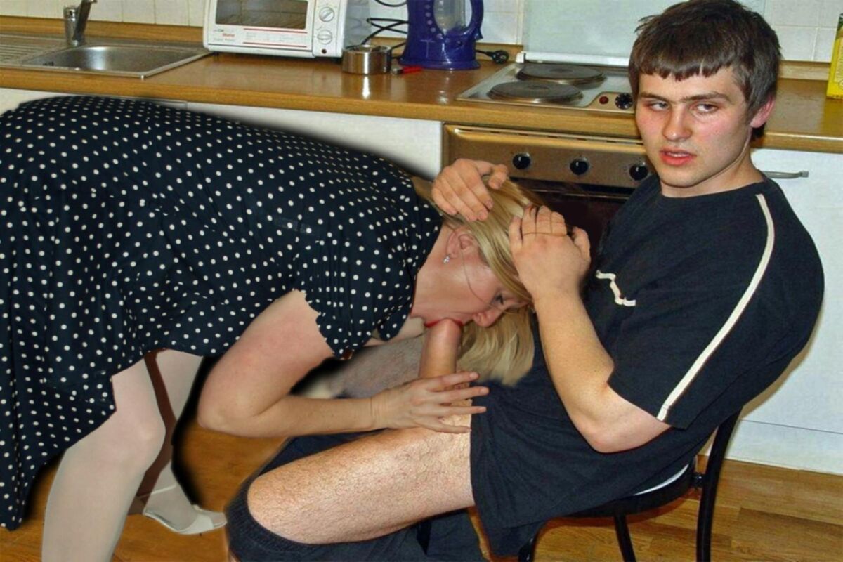 若い男性を持つ年配の女性