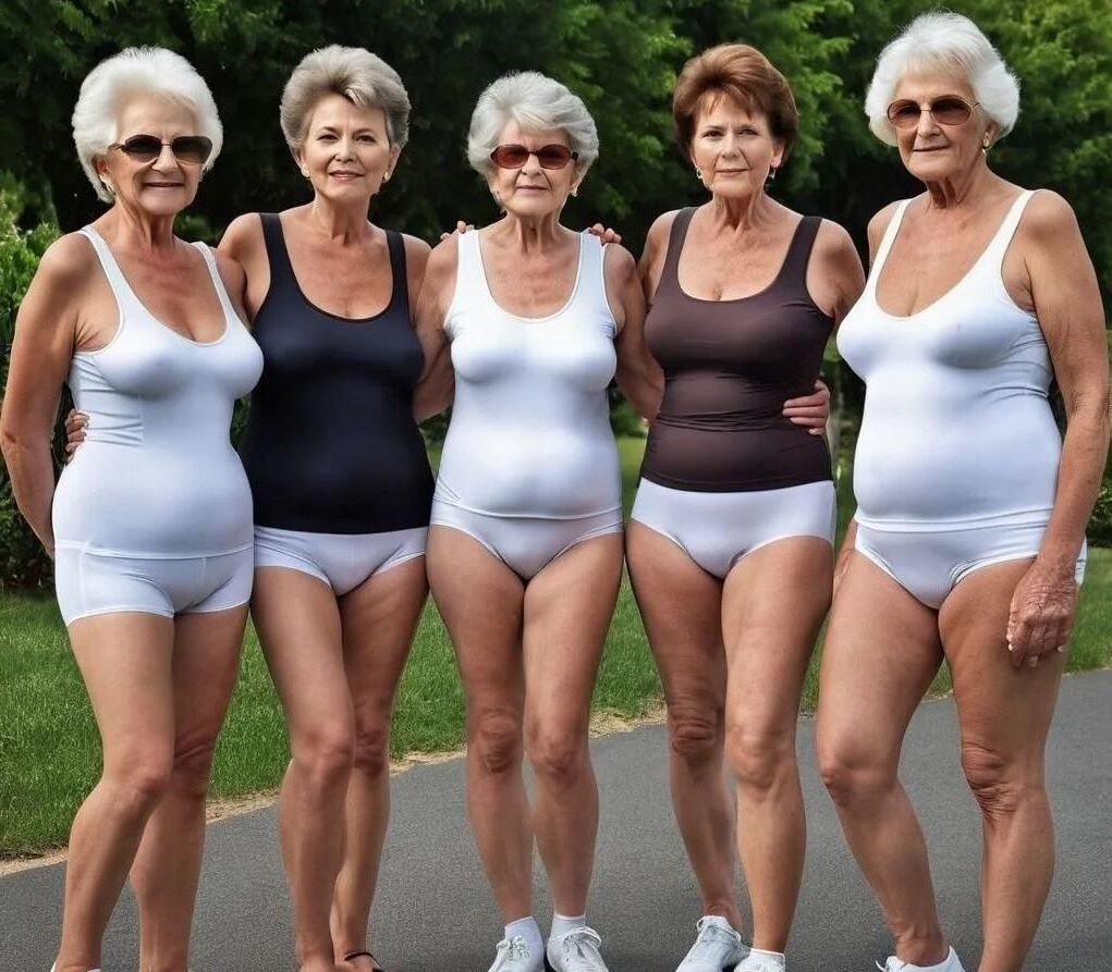 ИИ Grannies, в основном в белом.
