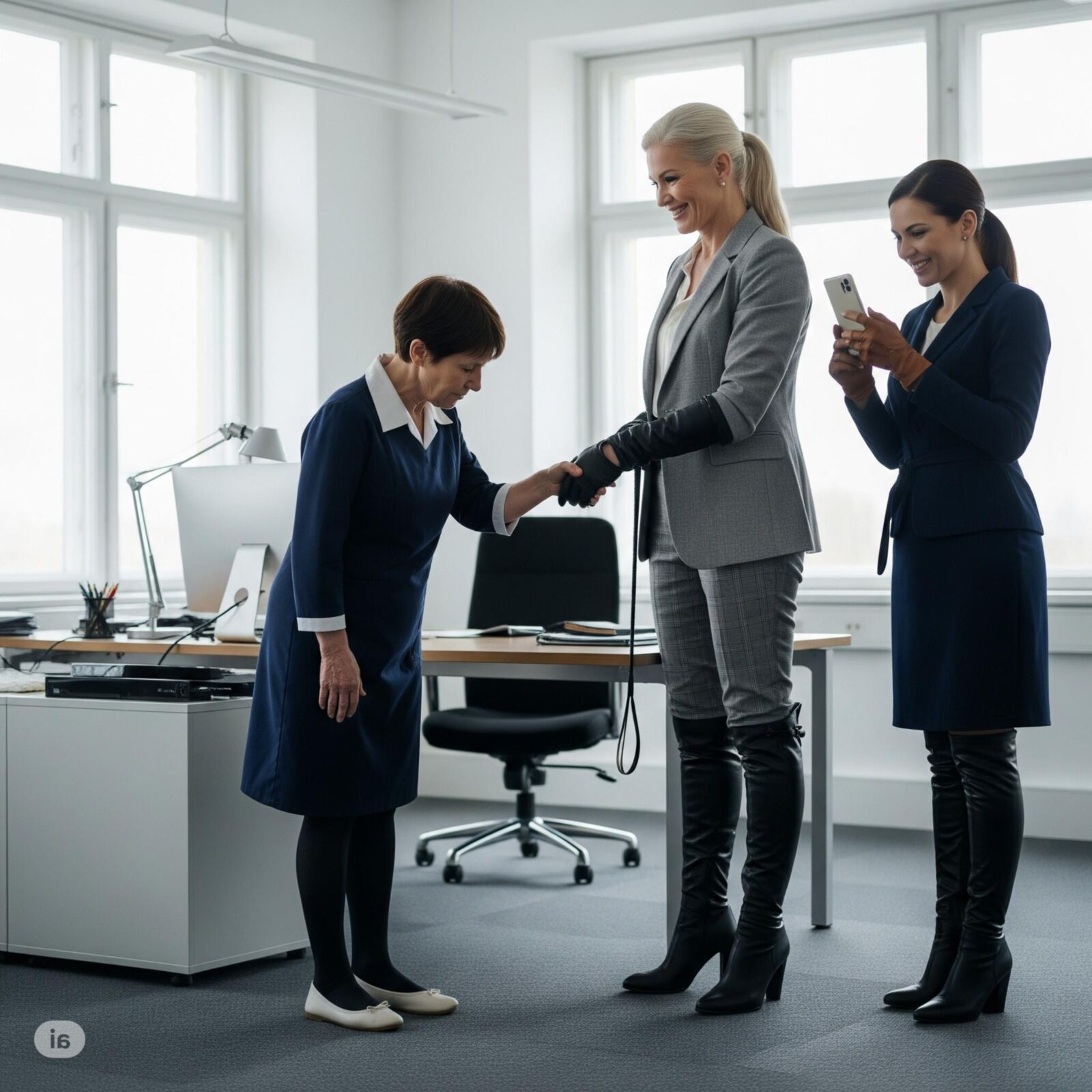 El primer día de una criada en la corporación de trabajo