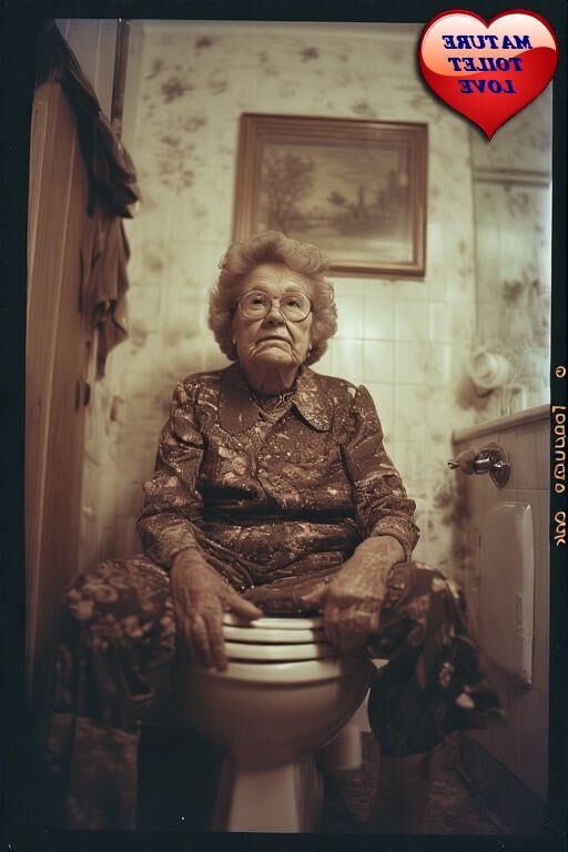 OLD AND MATURE LADIES POSING ON THEIR TOILET BOWLS 