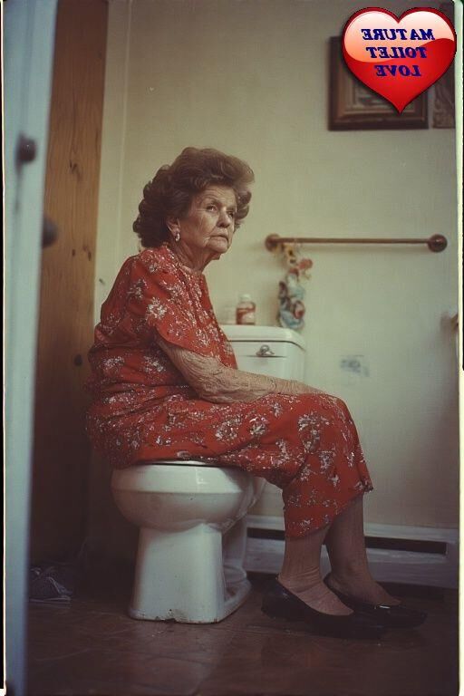 OLD AND MATURE LADIES POSING ON THEIR TOILET BOWLS 