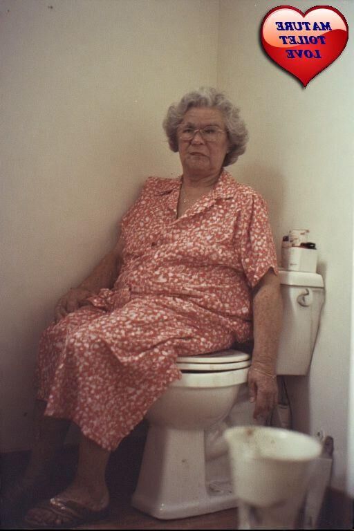 OLD AND MATURE LADIES POSING ON THEIR TOILET BOWLS 
