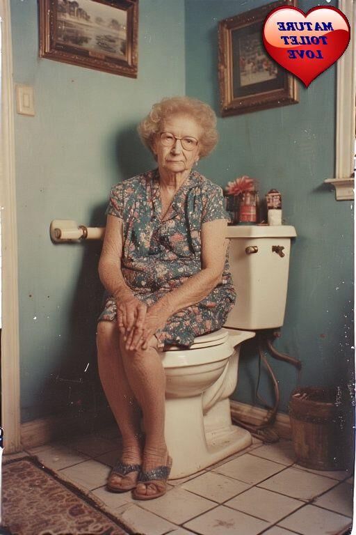 OLD AND MATURE LADIES POSING ON THEIR TOILET BOWLS 