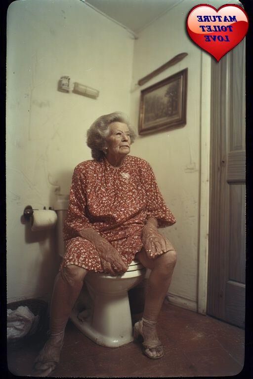 OLD AND MATURE LADIES POSING ON THEIR TOILET BOWLS 