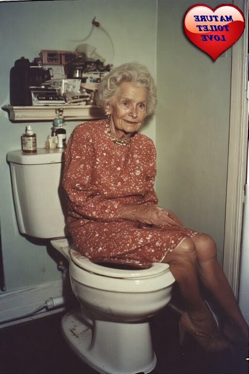OLD AND MATURE LADIES POSING ON THEIR TOILET BOWLS 