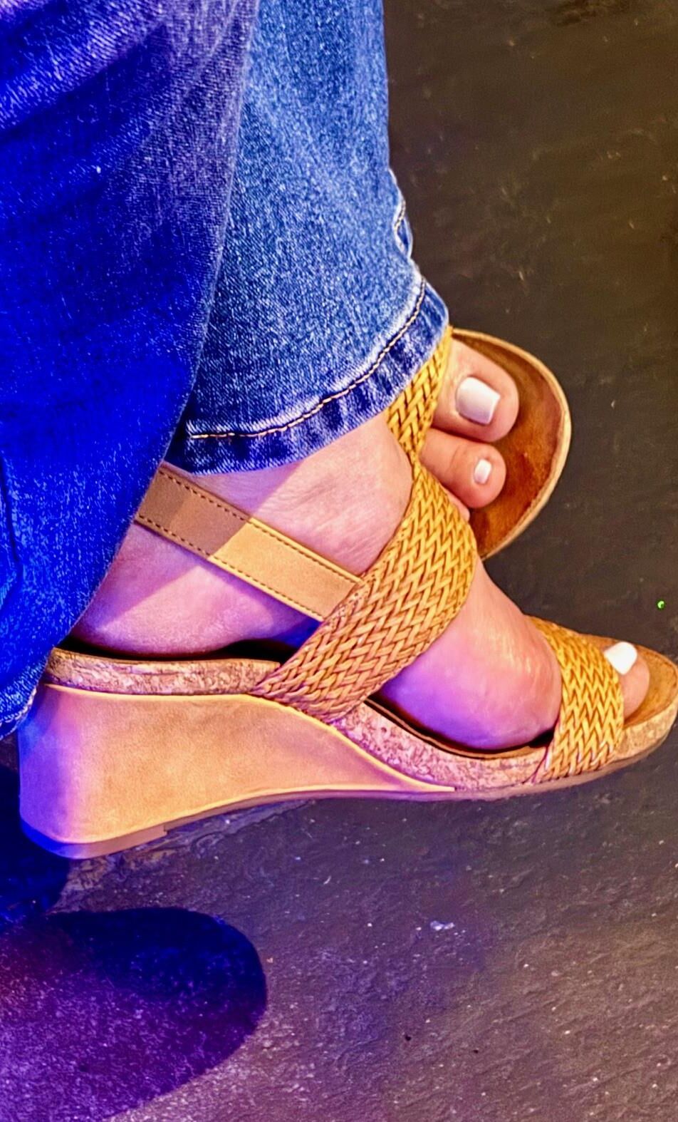Ms. Renee yr old MILF sexy feet exposed in open toed shoes