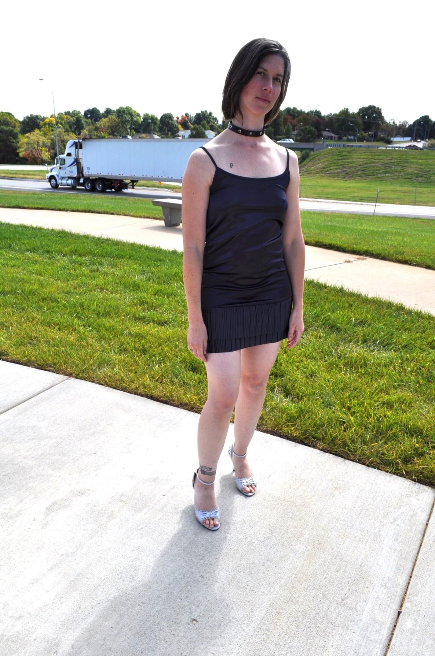 short dress and heels