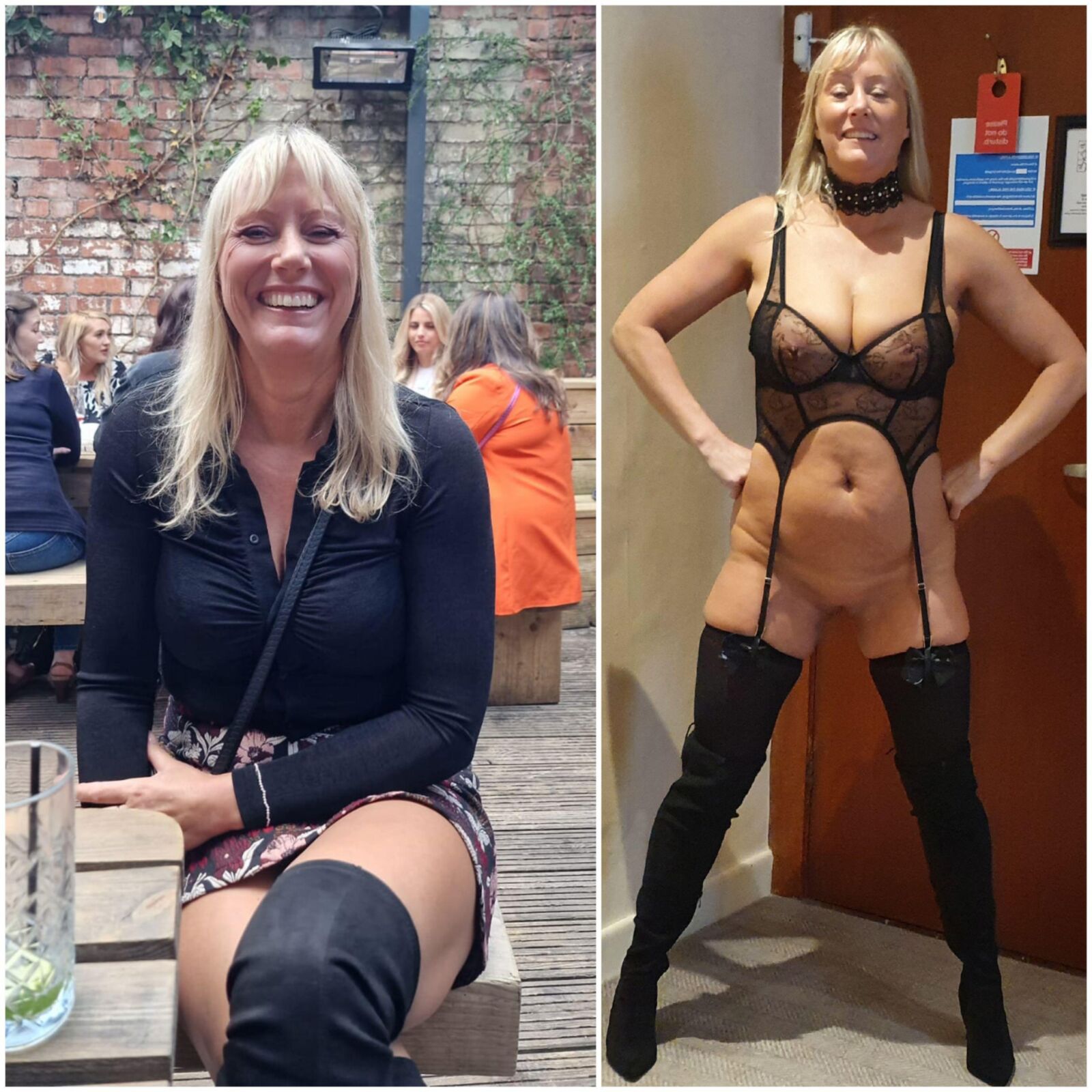 Belle Femme Blonde Cousue
