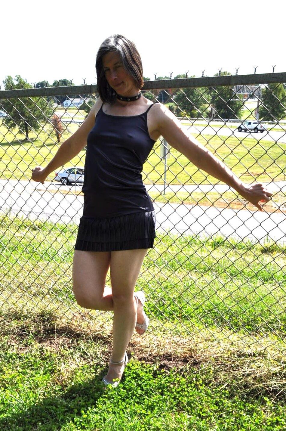 short dress and heels