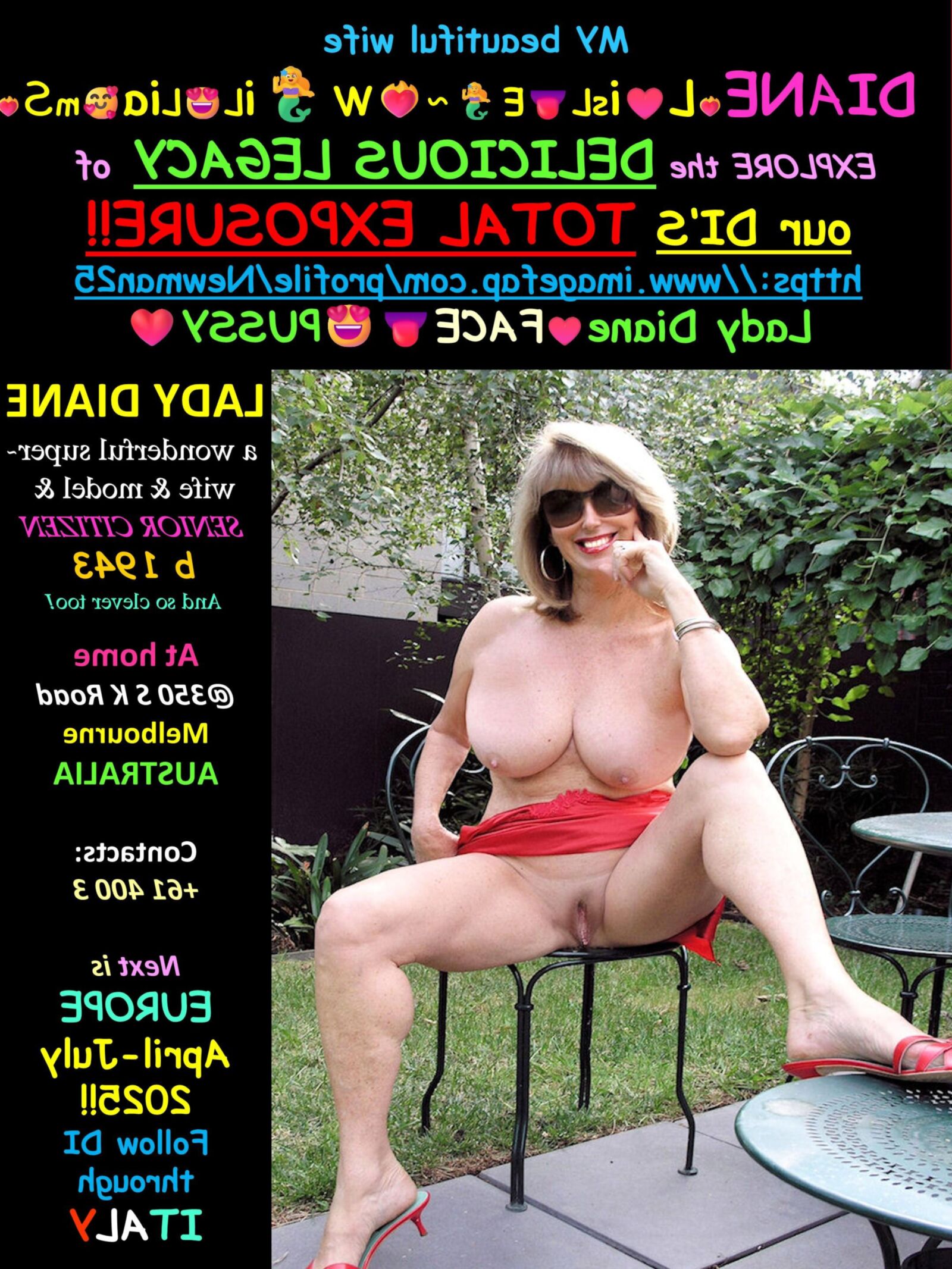 MORE PUSSY: Our fantastic LADY DIANE SHOWS it bare! 
