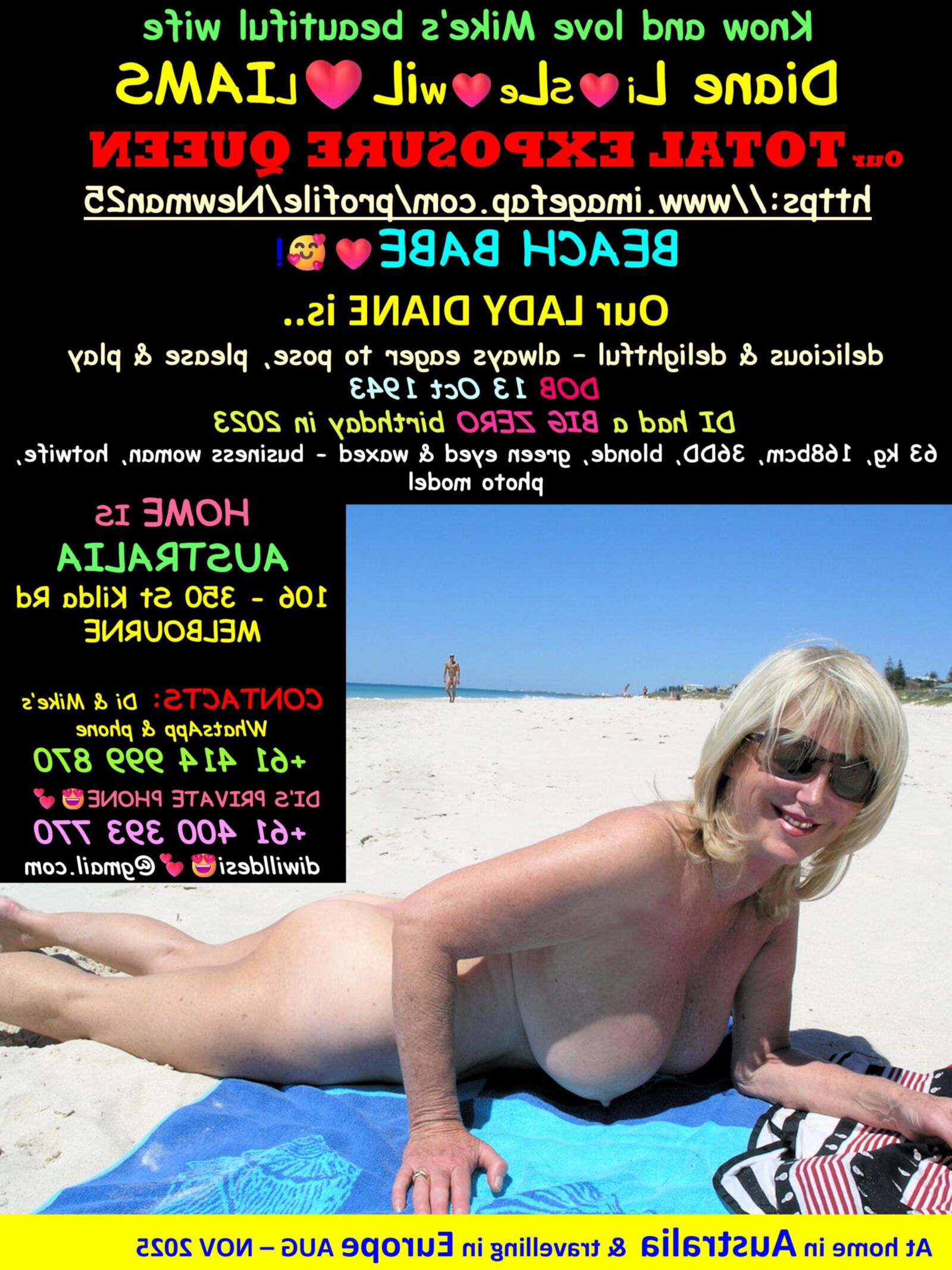 Céu da Voyeur Nossa adorável senhora Diane na praia!